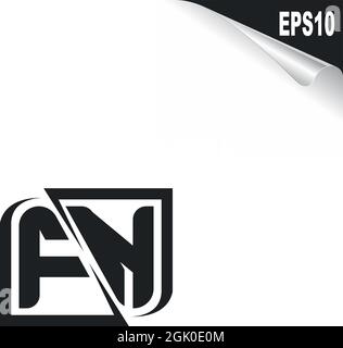 Initial FN logo design with Shape style, Logo business branding. Stock Vector