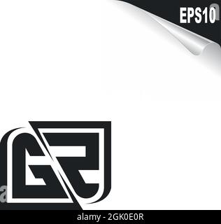 Initial GZ logo design with Shape style, Logo business branding. Stock Vector