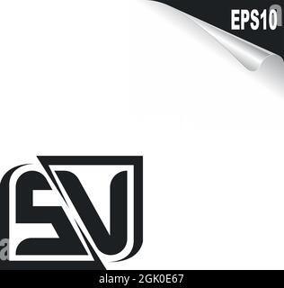 Initial SV logo design with Shape style, Logo business branding. Stock Vector
