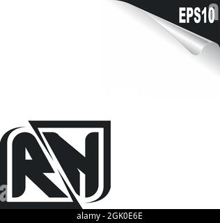 Initial RN logo design with Shape style, Logo business branding. Stock Vector