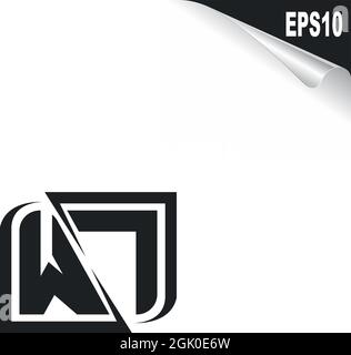 Initial WL logo design with Shape style, Logo business branding. Stock Vector