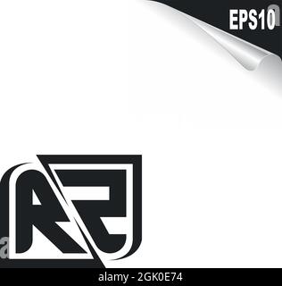 Initial RZ logo design with Shape style, Logo business branding. Stock Vector