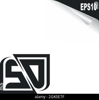 Initial SD logo design with Shape style, Logo business branding. Stock Vector