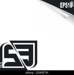 Initial SE logo design with Shape style, Logo business branding. Stock Vector