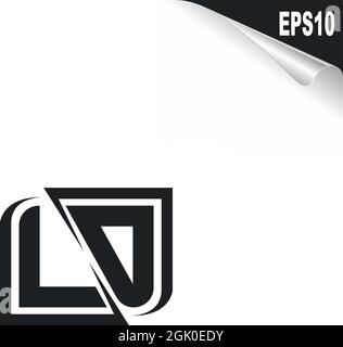 Initial LD logo design with Shape style, Logo business branding. Stock Vector