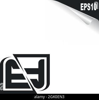 Initial EF logo design with Shape style, Logo business branding. Stock Vector