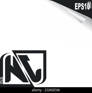 Initial NJ logo design with Shape style, Logo business branding. Stock Vector