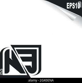 Initial NE logo design with Shape style, Logo business branding. Stock Vector