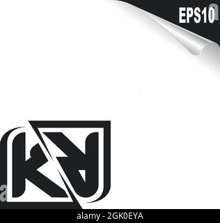 Initial KR logo design with Shape style, Logo business branding. Stock Vector