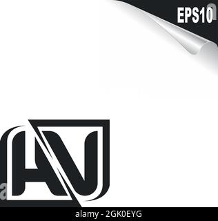 Initial HV logo design with Shape style, Logo business branding. Stock Vector