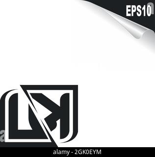Initial UK logo design with Shape style, Logo business branding. Stock Vector