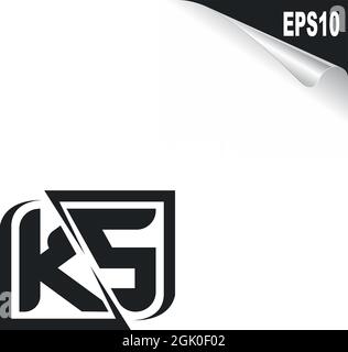 Initial KS logo design with Shape style, Logo business branding. Stock Vector
