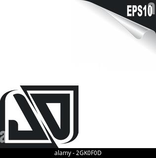 Initial JD logo design with Shape style, Logo business branding. Stock Vector