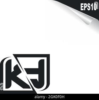 Initial KF logo design with Shape style, Logo business branding. Stock Vector