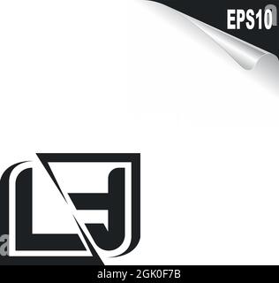 Initial LF logo design with Shape style, Logo business branding. Stock Vector