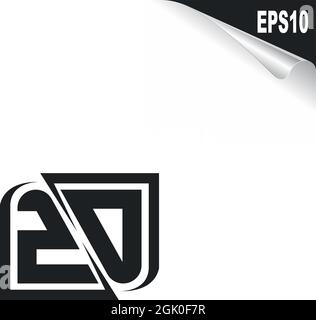 Initial ZD logo design with Shape style, Logo business branding. Stock Vector