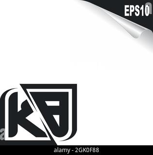 Initial KB logo design with Shape style, Logo business branding. Stock Vector