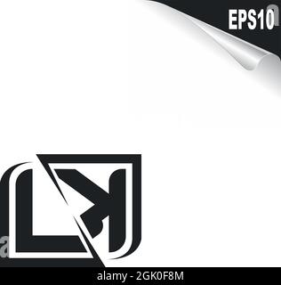 Initial LK logo design with Shape style, Logo business branding. Stock Vector