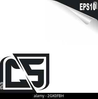 Initial CS logo design with Shape style, Logo business branding. Stock Vector
