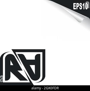Initial RA logo design with Shape style, Logo business branding. Stock Vector