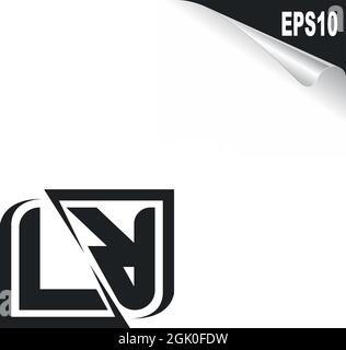 Initial LR logo design with Shape style, Logo business branding. Stock Vector