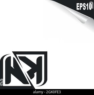 Initial NK logo design with Shape style, Logo business branding. Stock Vector