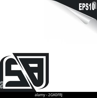 Initial SB logo design with Shape style, Logo business branding. Stock Vector