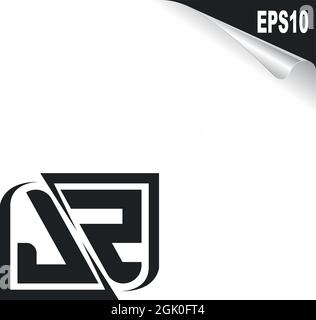 Initial JZ logo design with Shape style, Logo business branding. Stock Vector