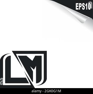 Initial LM logo design with Shape style, Logo business branding. Stock Vector