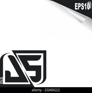 Initial JS logo design with Shape style, Logo business branding. Stock Vector