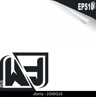 Initial WF logo design with Shape style, Logo business branding. Stock Vector
