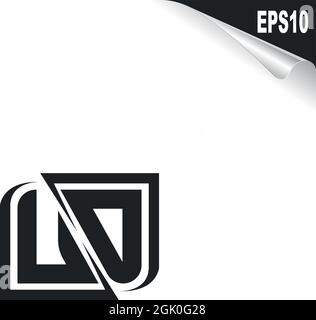 Initial UD logo design with Shape style, Logo business branding. Stock Vector