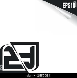 Creative black letter ZF z f logo with leading lines and road concept ...