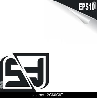 Initial SF logo design with Shape style, Logo business branding. Stock Vector
