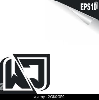 Initial WC logo design with Shape style, Logo business branding. Stock Vector
