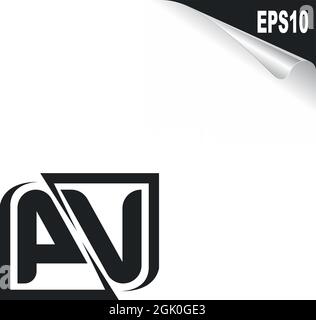 Initial PV logo design with Shape style, Logo business branding. Stock Vector