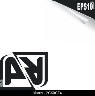 Initial PR logo design with Shape style, Logo business branding. Stock Vector