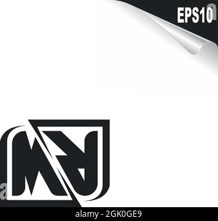 Initial MR logo design with Shape style, Logo business branding. Stock Vector