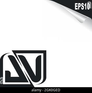 Initial JV logo design with Shape style, Logo business branding. Stock Vector