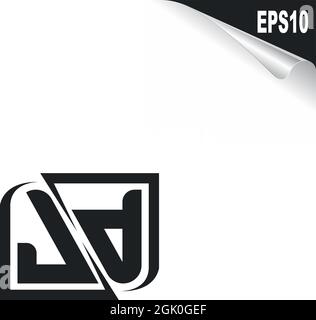 Initial JP logo design with Shape style, Logo business branding. Stock Vector