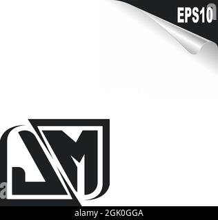 Initial JM logo design with Shape style, Logo business branding. Stock Vector