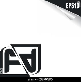 Initial FP logo design with Shape style, Logo business branding. Stock Vector
