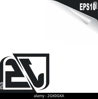 Initial ZJ logo design with Shape style, Logo business branding. Stock Vector