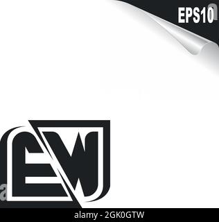 Initial EW logo design with Shape style, Logo business branding. Stock Vector