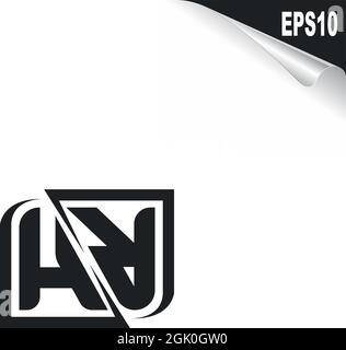 Initial HR logo design with Shape style, Logo business branding. Stock Vector