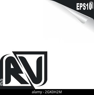 Initial RV logo design with Shape style, Logo business branding. Stock Vector