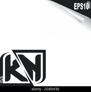 Initial KN logo design with Shape style, Logo business branding. Stock Vector