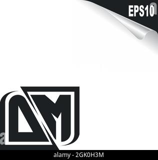 Initial DM logo design with Shape style, Logo business branding. Stock Vector