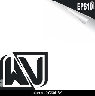 Initial WV logo design with Shape style, Logo business branding. Stock Vector