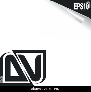 Initial DV logo design with Shape style, Logo business branding. Stock Vector